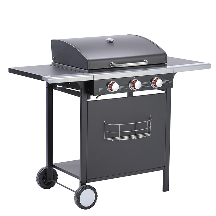 3 Burners BBQ Gas Grill karo Side Burner